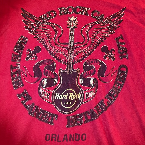 Hard Rock Cafe men’s graphic Tee T shirt Orlando size XL RED - Picture 4 of 6
